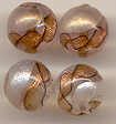 Frosted 12MM Round Aventurina, Filigrana, in Champagne Pink or in White
